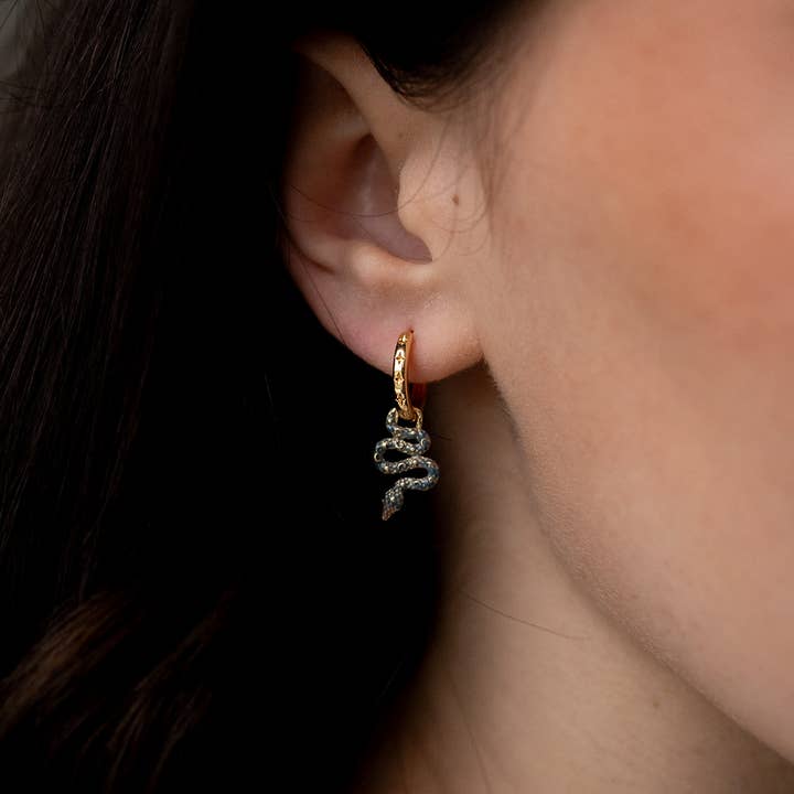 Fable England - Wholesale Huggie Earrings - FABLE Celestial Snake Huggies