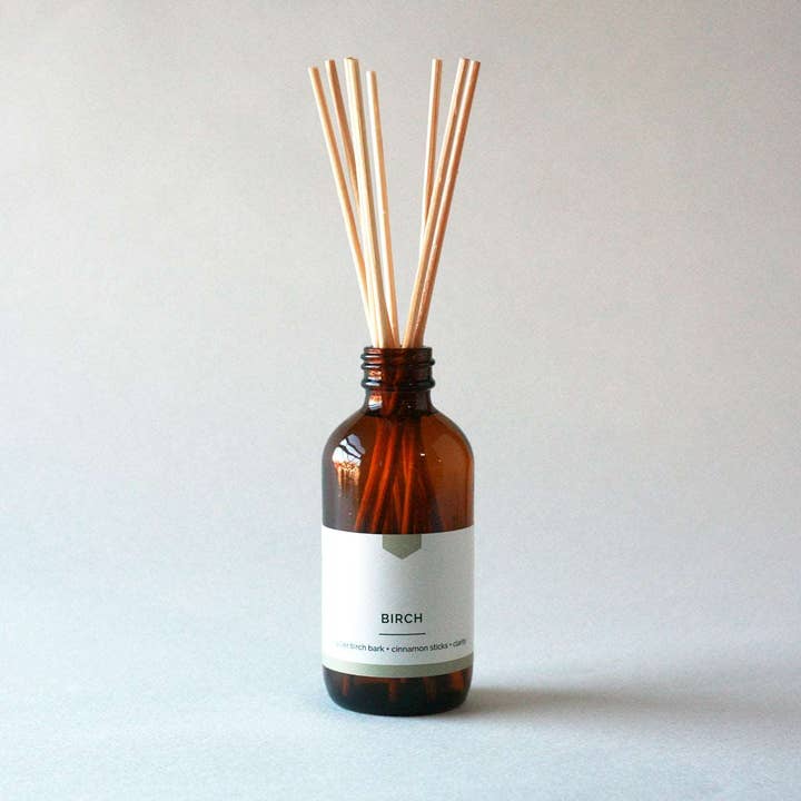 BIRCH Long Lasting Reed Diffuser - Birch, Cedar + Cinnamon, Hand-Poured (4 oz) for wholesale by Vacant Wheel