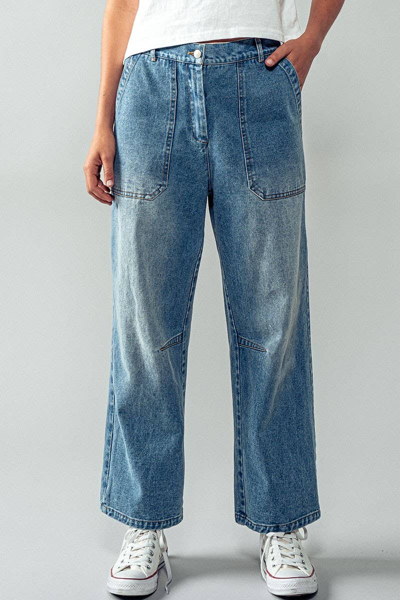 Engineered Leg Wide Leg Denim Jeans for wholesale on Faire7