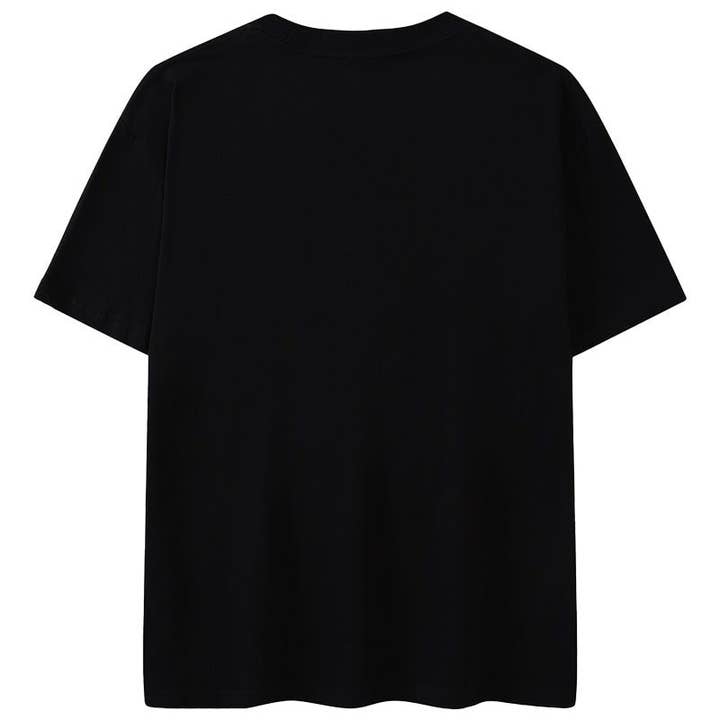 Uncontrolled - Wholesale Screen Printed T-Shirt - Unisex - Shadow B Oversized T Shirt - Black - 200g1