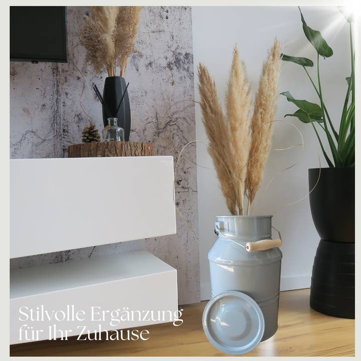 Waldsehnen - Art of Handmade – Vaso de plantas por atacado – Recipiente de zinco natural cinza para planta e leite3