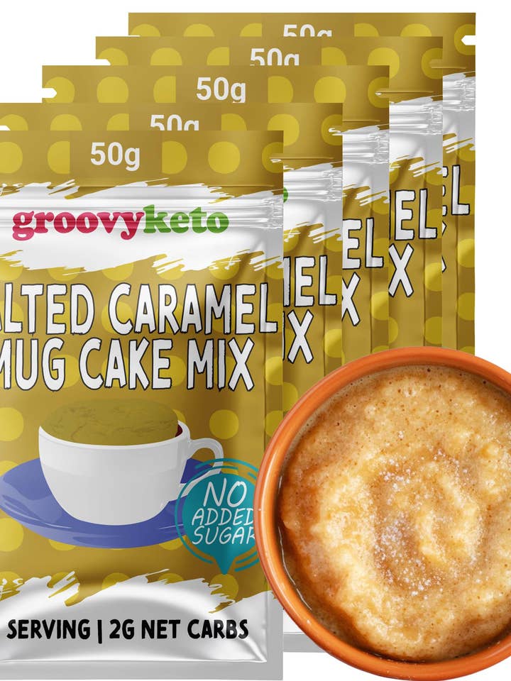 Groovy Keto Salted Caramel Mug Cake Mix for wholesale by Groovy Keto