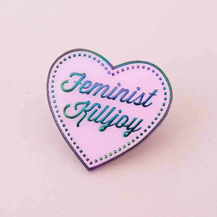 Feminist Killjoy - Rainbow Plated Enamel Pin for wholesale by Hand Over Your Fairy Cakes