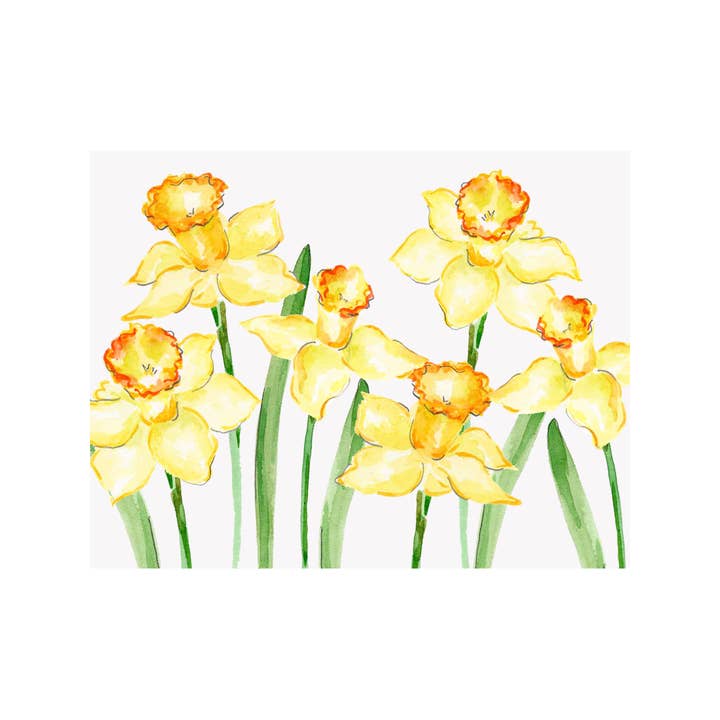 Carte-note florale Daffodil Fields pour la vente par Brake Ink Stationery