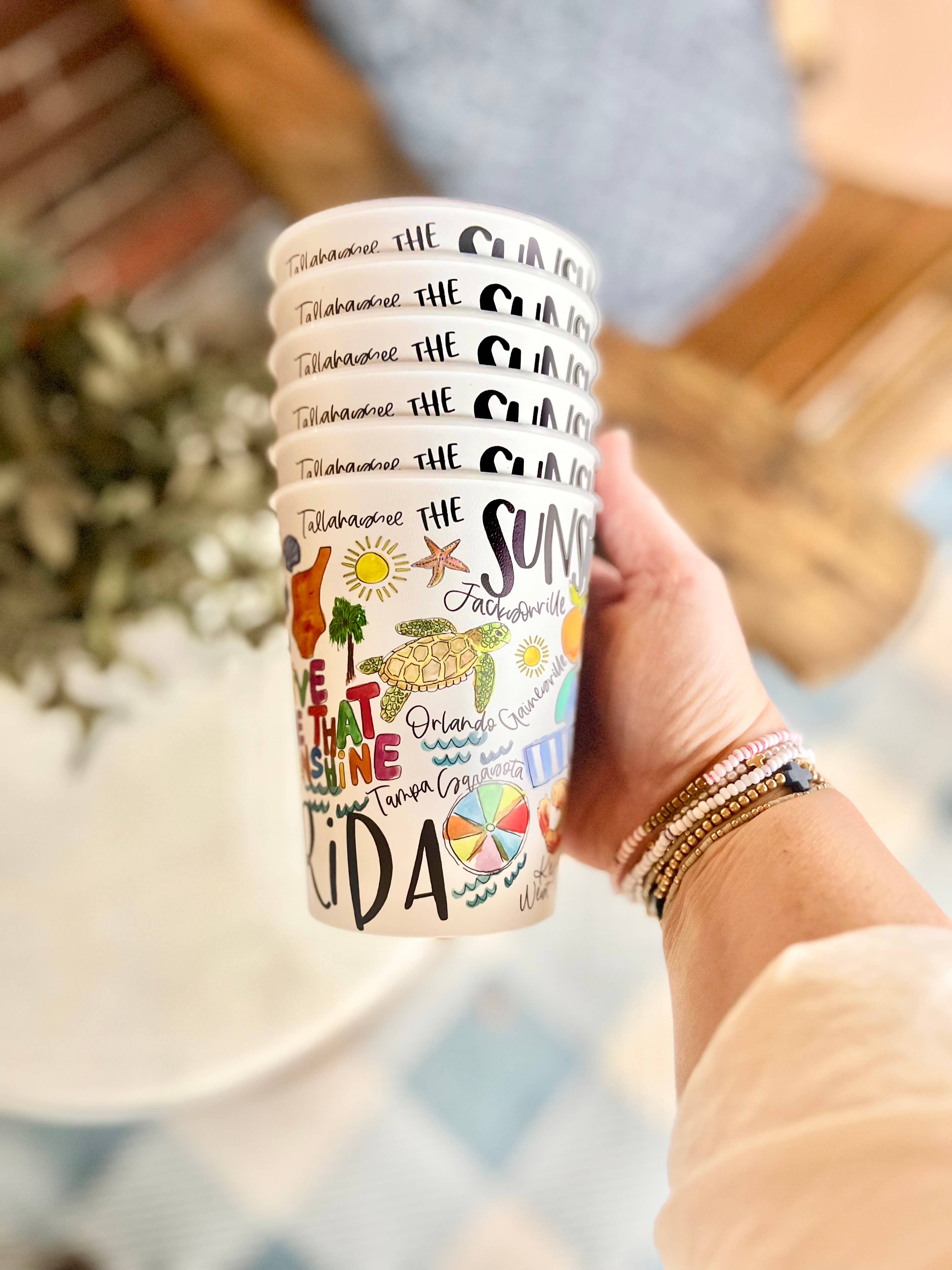 Happy By Rachel, LLC - Wholesale Disposable Cup - State of Florida Reusable Party Cups, state pride1