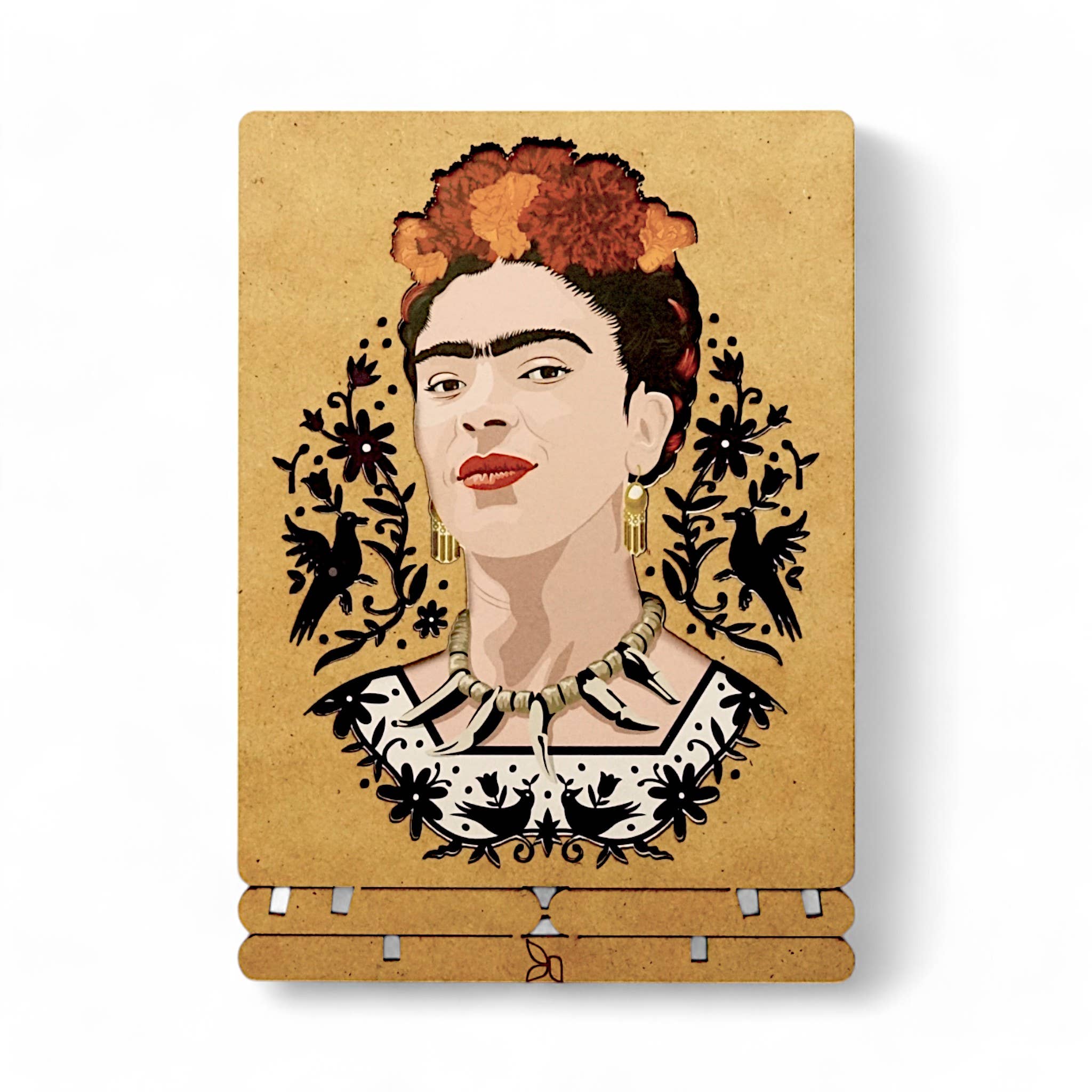 KOMONI Amsterdam - Vendita all'ingrosso Cartoline - Biglietto pop-up con il volto di Frida Kahlo2