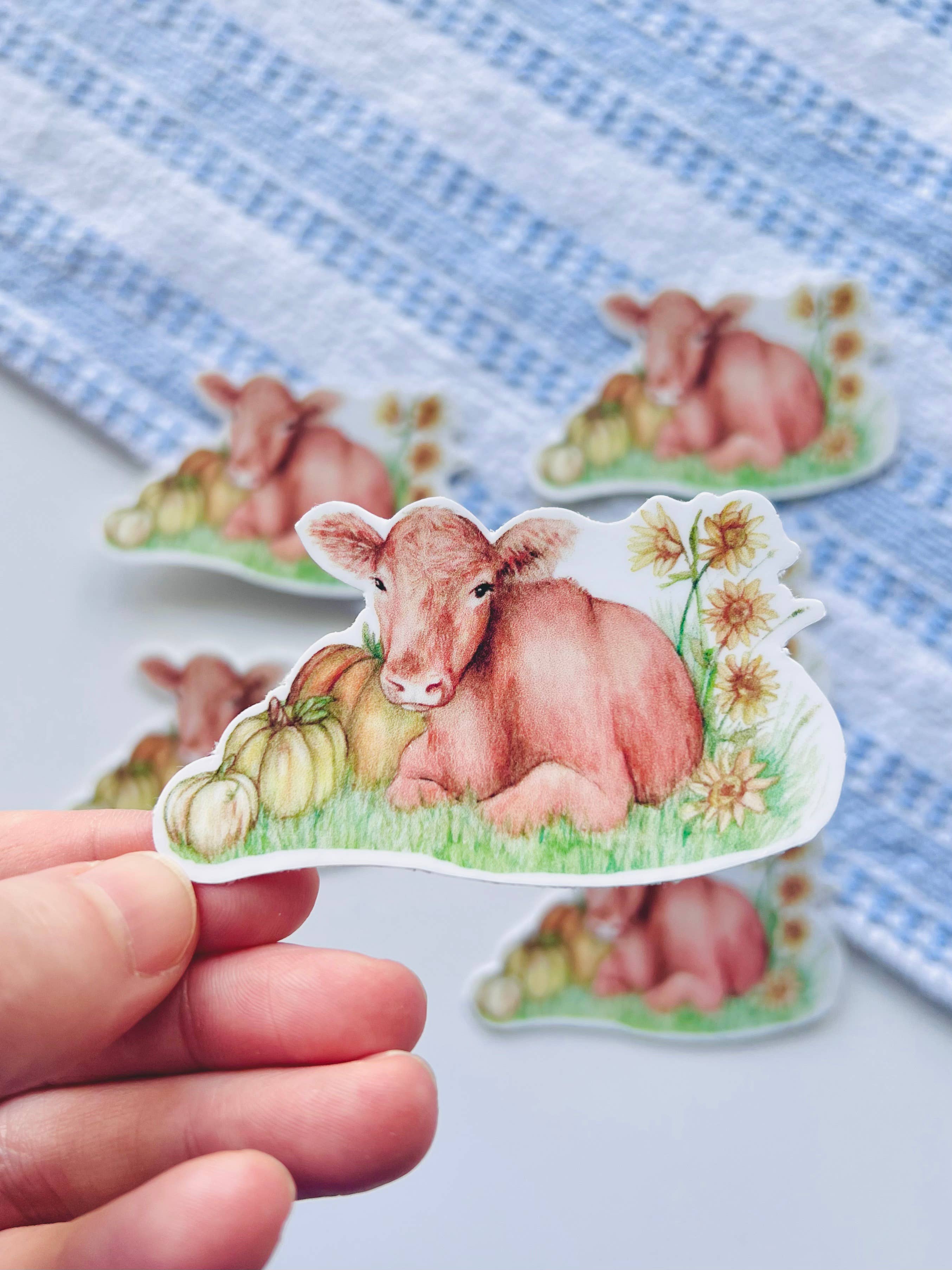 Emilia Rose Artwork LLC - Wholesale Sticker - Cow Sticker2