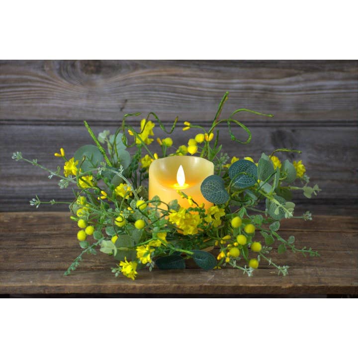 Wholesale Home Decor - Wholesale Wreath - Buttercup Fields 6.5in Candle Ring