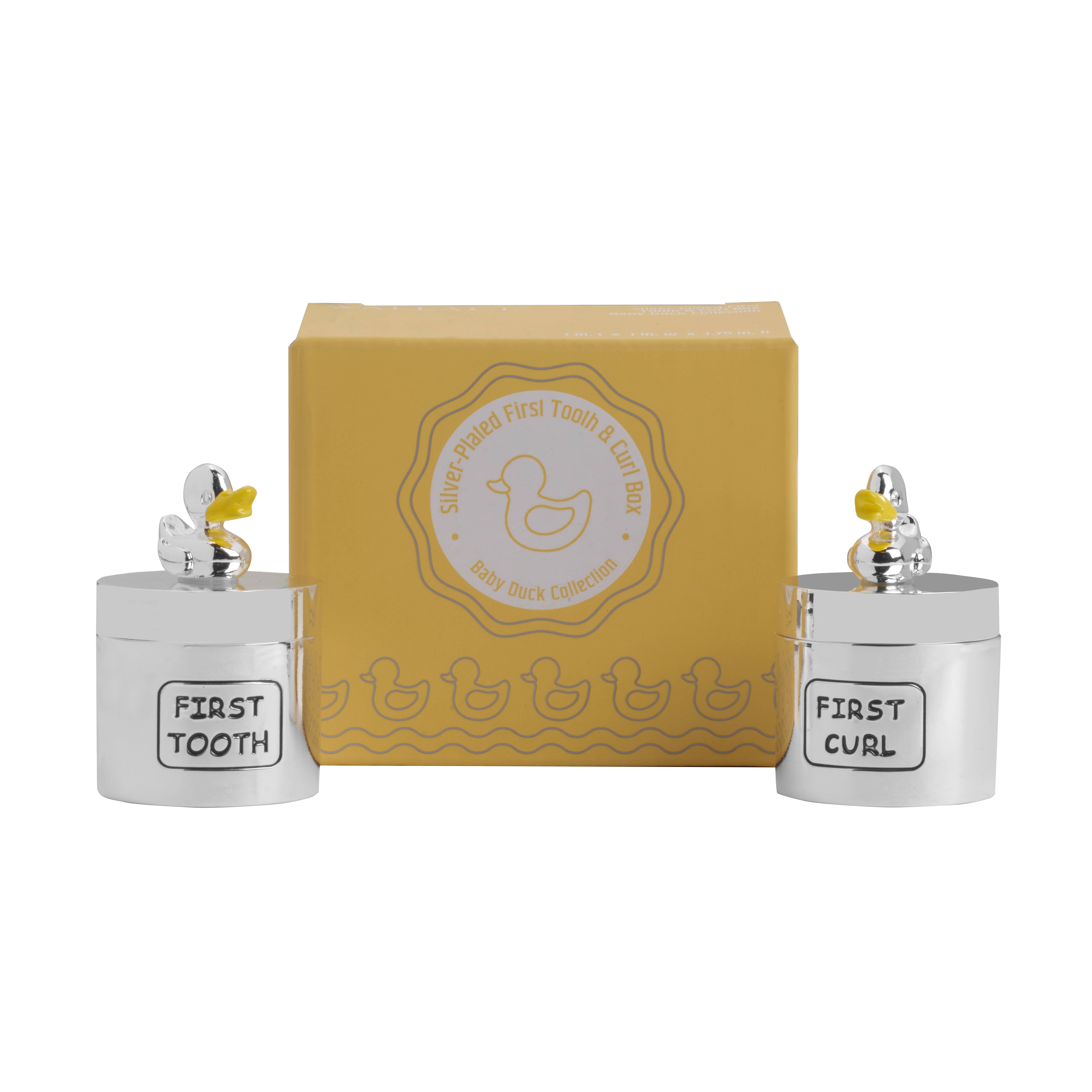 Lifetime Brands Silverwarehouse - Vente Boîte à souvenirs – enfant et bébé - BOÎTES À BOUCLES BABY DUCK FIRST TOOTH5