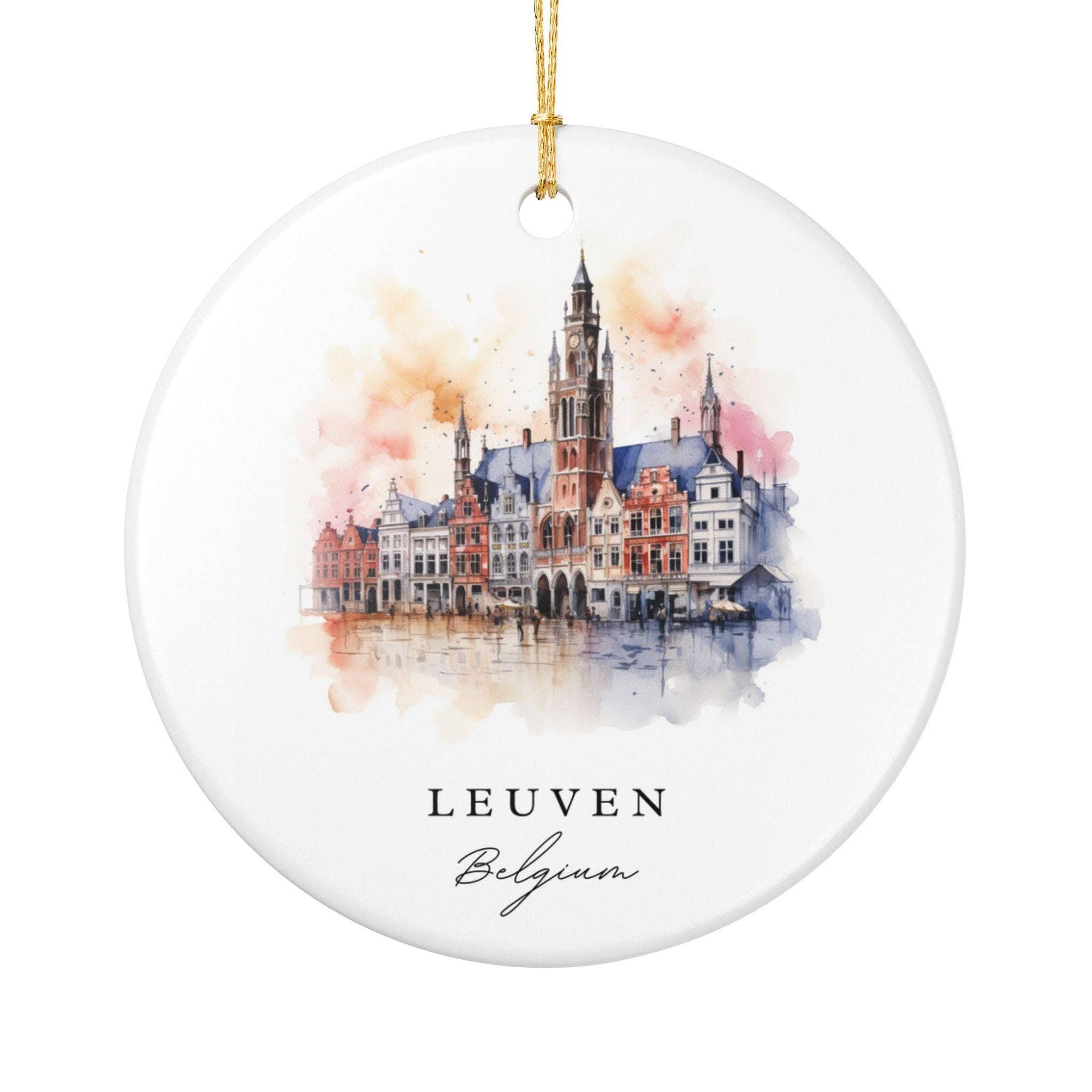 Premium Travel Art - Vendita all'ingrosso Decorazione - Ornamento di Lovanio Belgio: Souvenir Unico di Lovanio, Decorazione Natalizia di Lovanio Belgio e Regalo Autentico del Belgio1