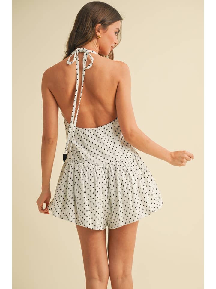 Klesis - Vente Combishort – femme - IR2204 COMBISHORT À POIS AVEC DÉTAILS NŒUD DEVANT23