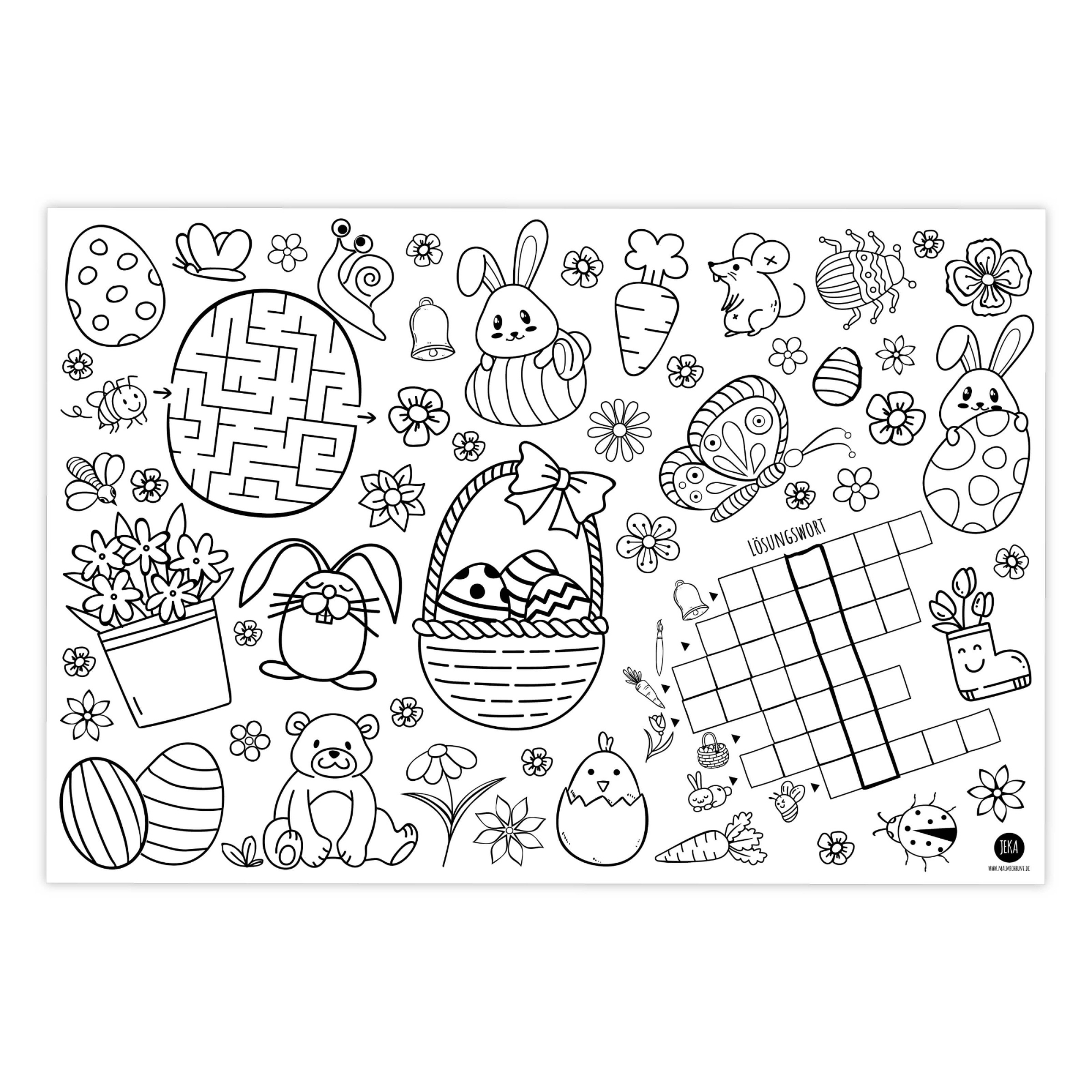 Mal Mich Bunt - Wholesale Coloring Mat - Kids & Baby - 12 placemats for colouring Easter1
