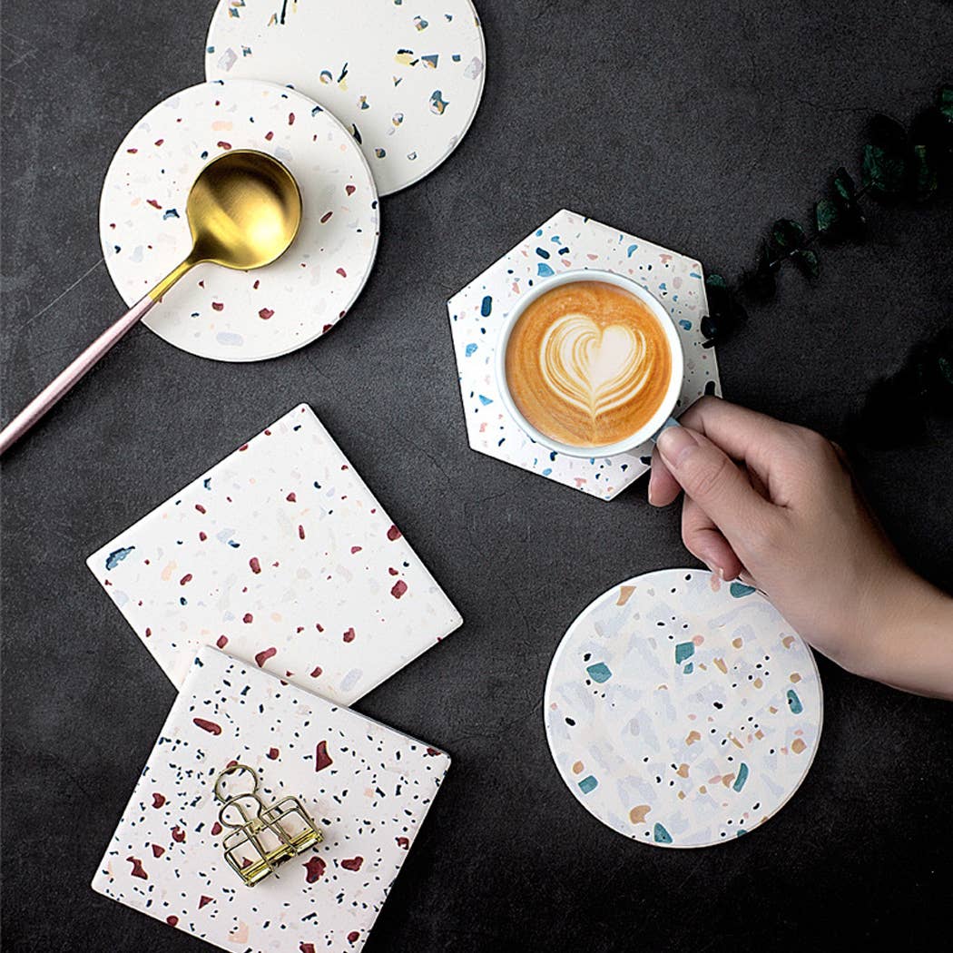 Ailly's garden – wholesale Coasters – Hexagon Diatomite Coaster Fast Absorption Non Slip10