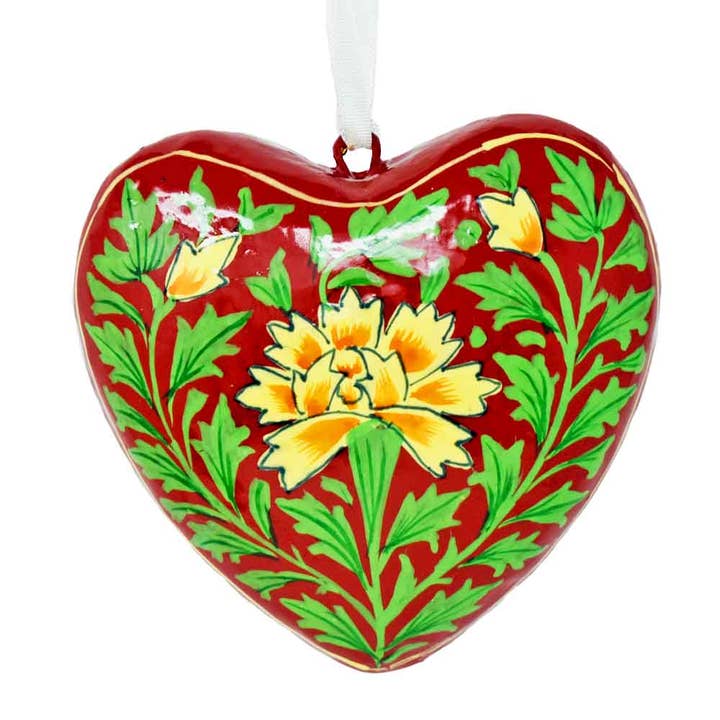 Fair to Trade Ltd – wholesale Ornament set – Papier-mâché Hanging Heart Decorations -Arts & Craft Designs3