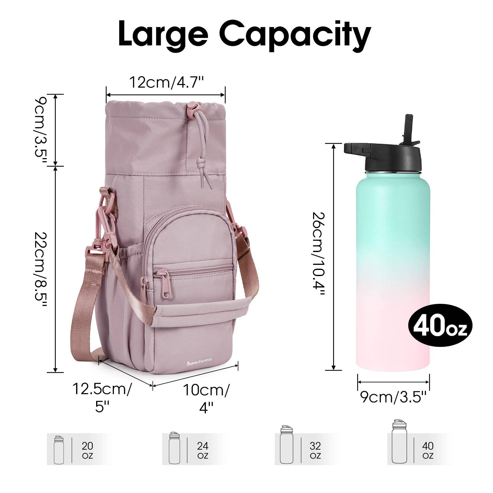 wandf - Wholesale Bottle Rack/Holder - Insulated Water Bottle Holder with Strap and Phone Pocket13