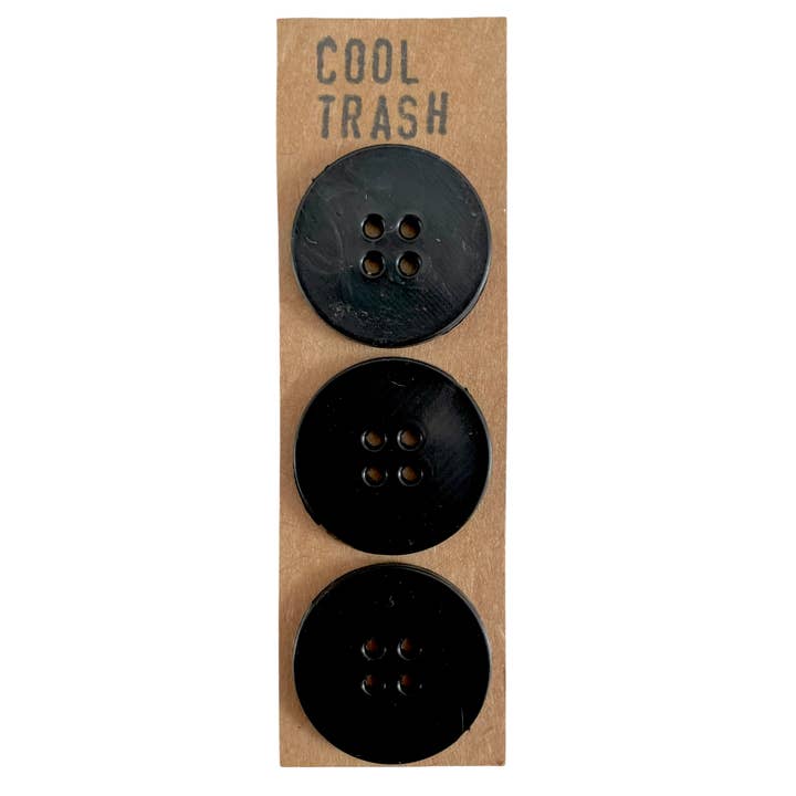 Black Recycled Plastic Big Buttons Set for wholesale by Cool Trash