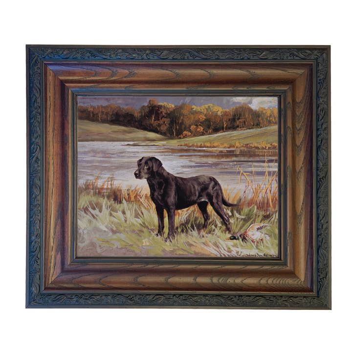 Madison Bay Co. - Historical Home Decor Reproductions - Wholesale Art Print - Labrador Retriever with Duck Framed Painting Print on Canvas87