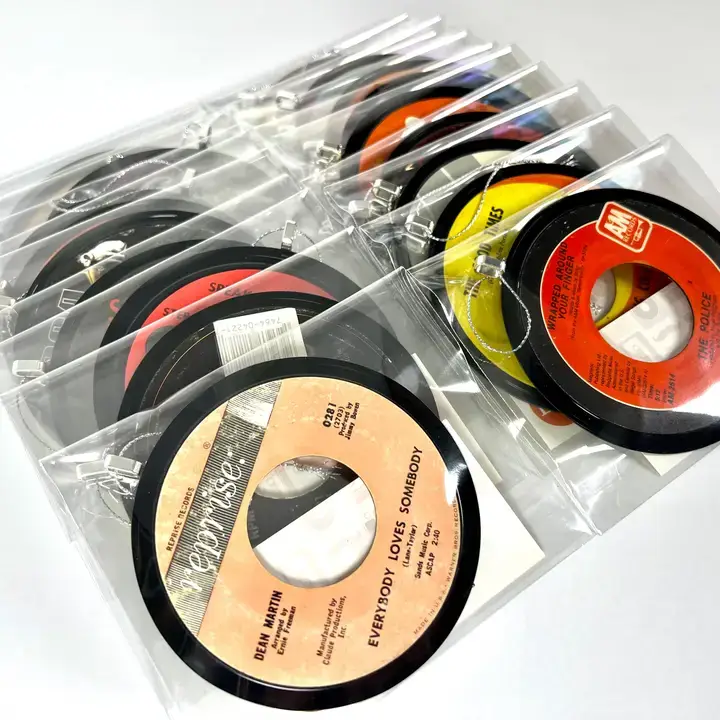 Vintage 5 - Wholesale Ornament Set - Vinyl Record Christmas Ornaments - Rock/Pop - Lot 812