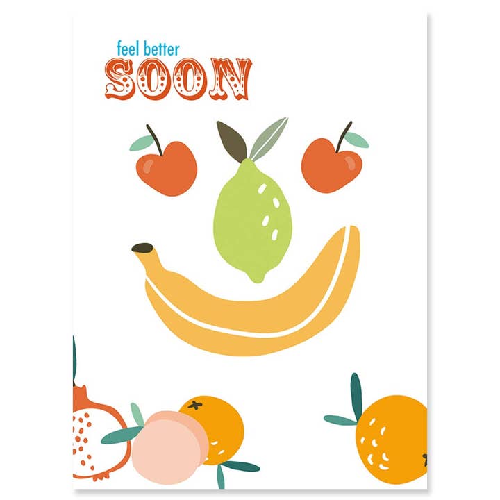 FRUIT SALAD GET WELL GREETING CARD 4.5 x 6.25" for wholesale by Calypso Cards LLC