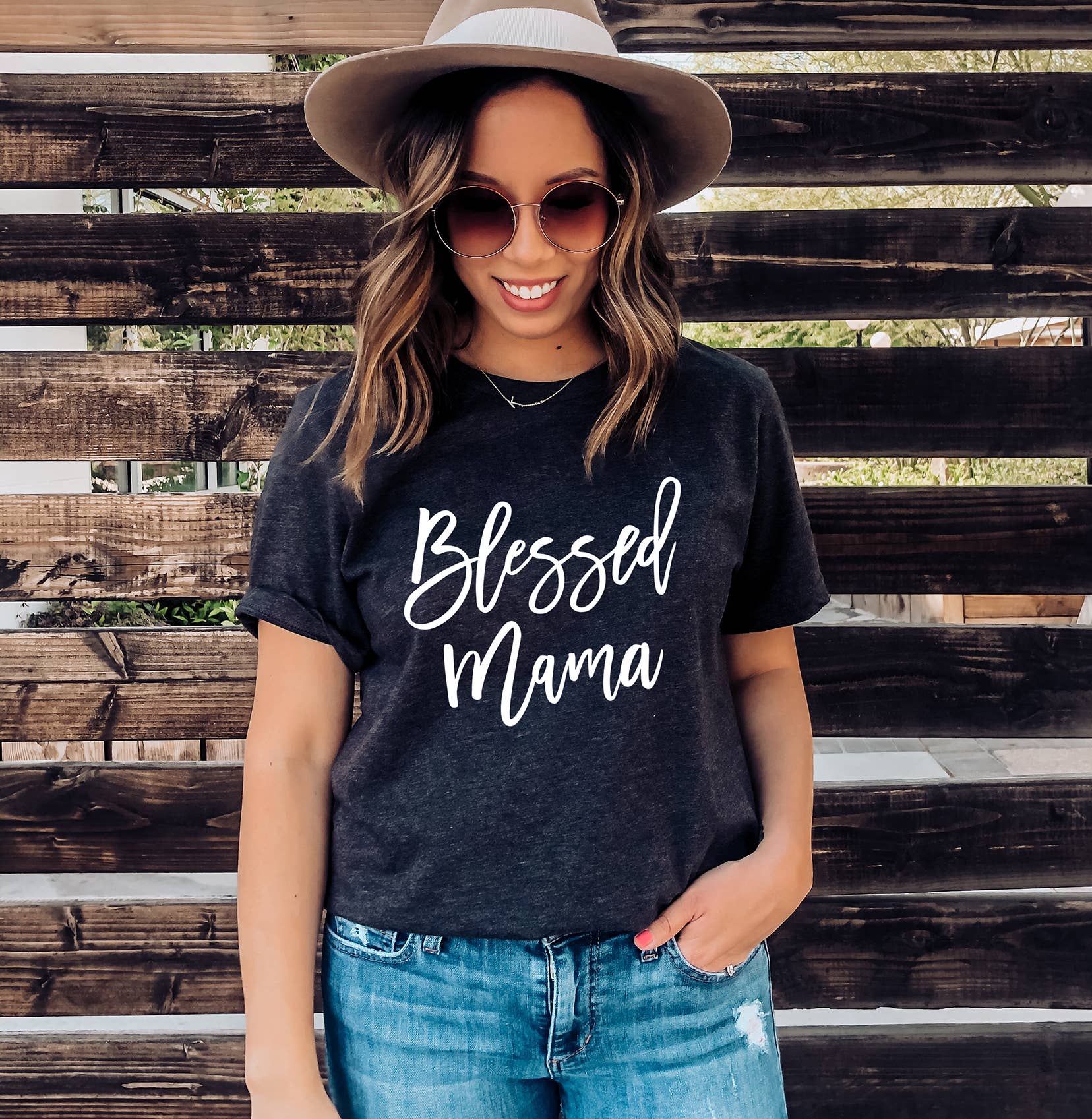 Zoe Creative Co - Wholesale Screen Printed T-Shirt - Women's - Blessed Mama Shirt Mom Life T-Shirt Mother's Day Mommy Tee16