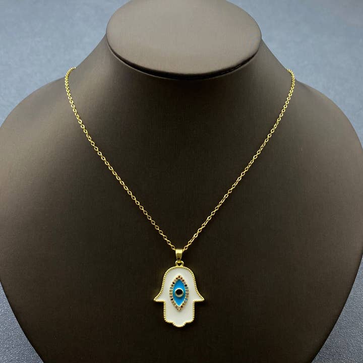 Mio Queena - Vendita all'ingrosso Collana con ciondolo/pendaglio - Collana con ciondolo Mano di Fatima in strass