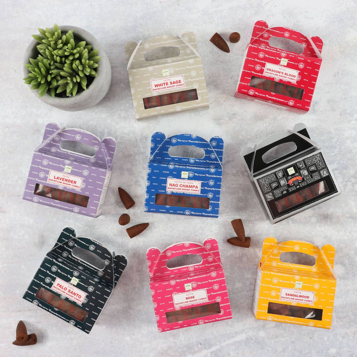 Something Different Wholesale - Wholesale Incense - Set of 6 Packets of Satya Nag Champa Backflow Dhoop Cones3