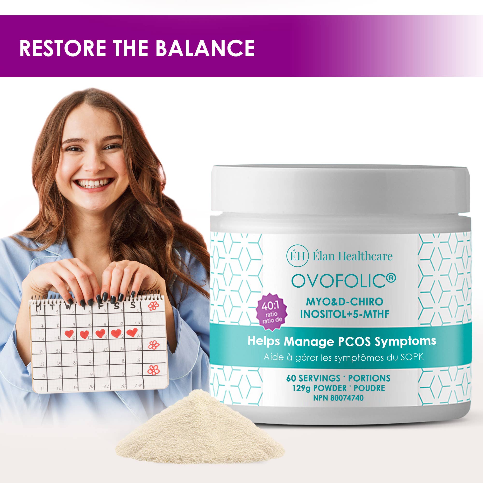 Elan Healthcare – Engroshandel Kosttilskud og vitaminer – Ovofolic Myo-Inositol og D-Chiro Inositol blandingspulver5