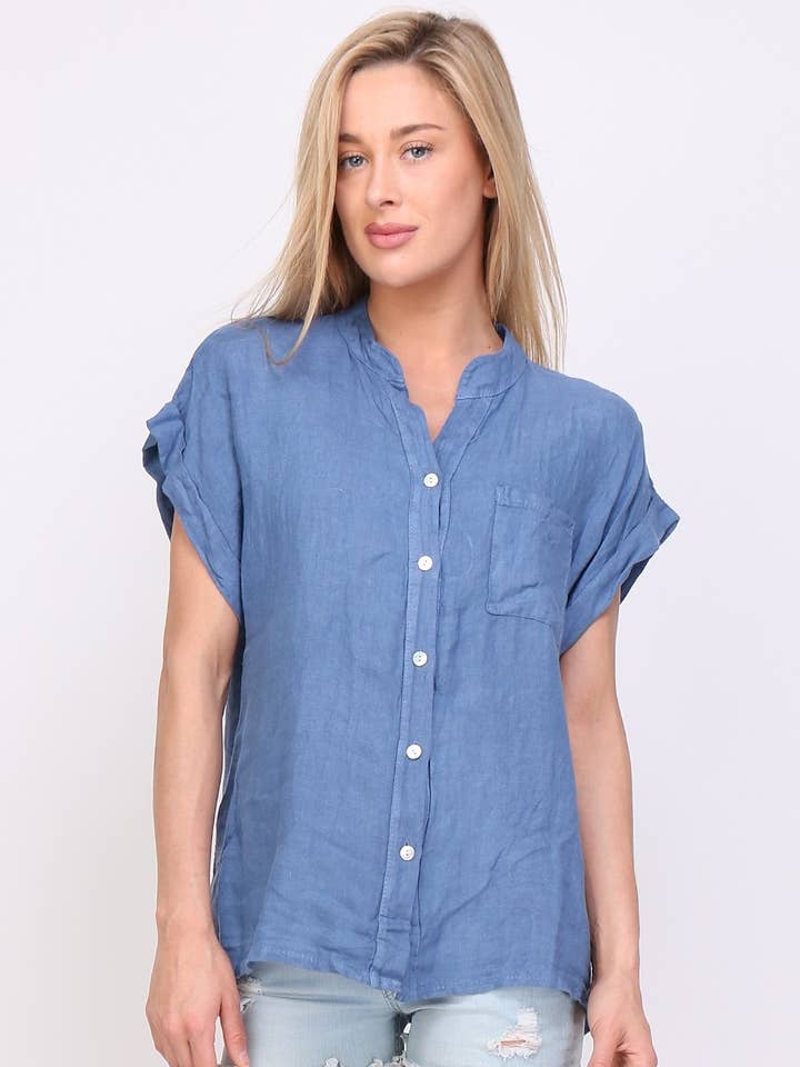 LÉA & LUC - Wholesale Button Down Shirt - Women's - 100% Linen Shirt REF.20650