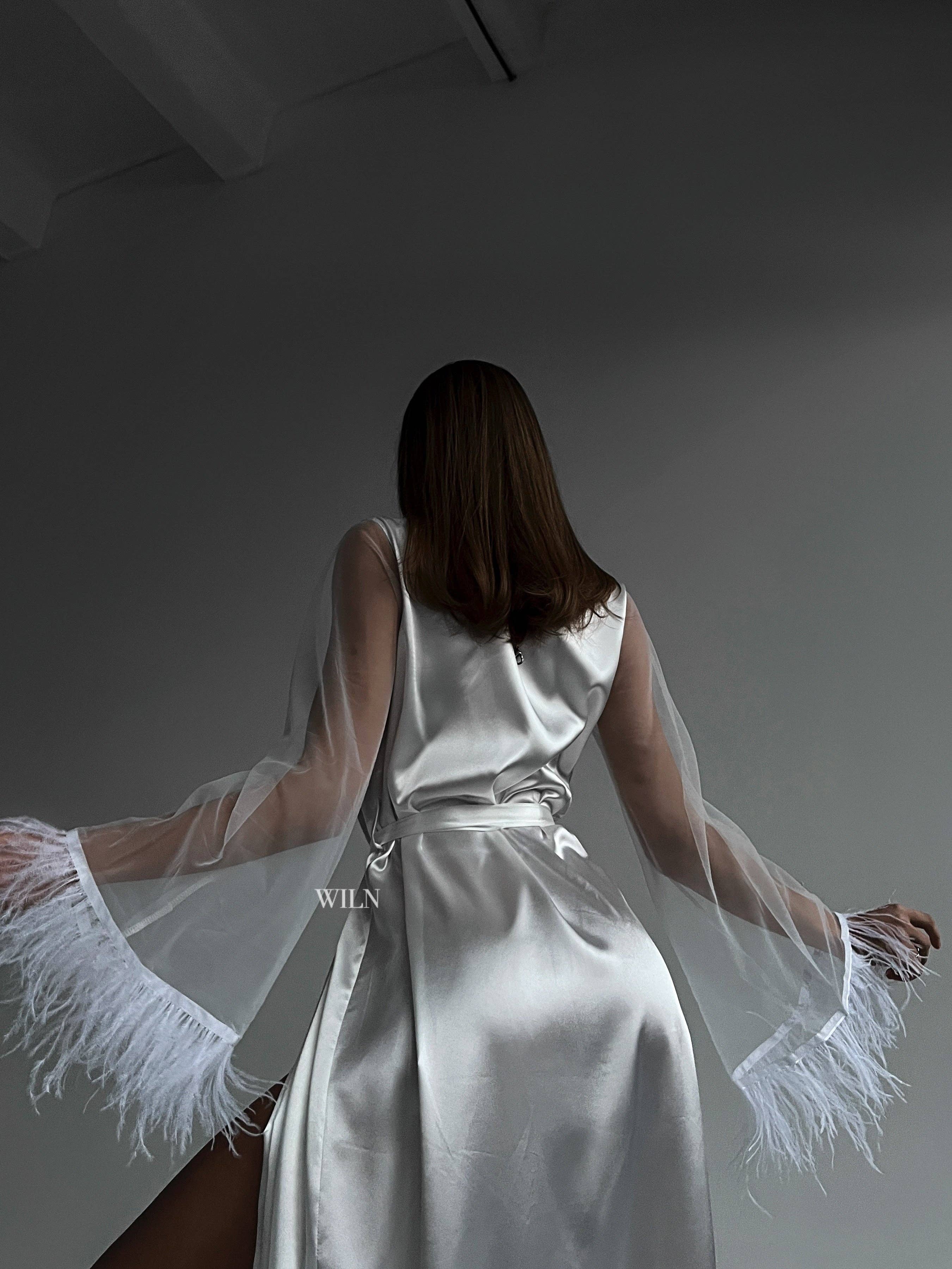 Wiln - Vente Peignoir – femme - Peignoir satiné luxueux « Goddess »0