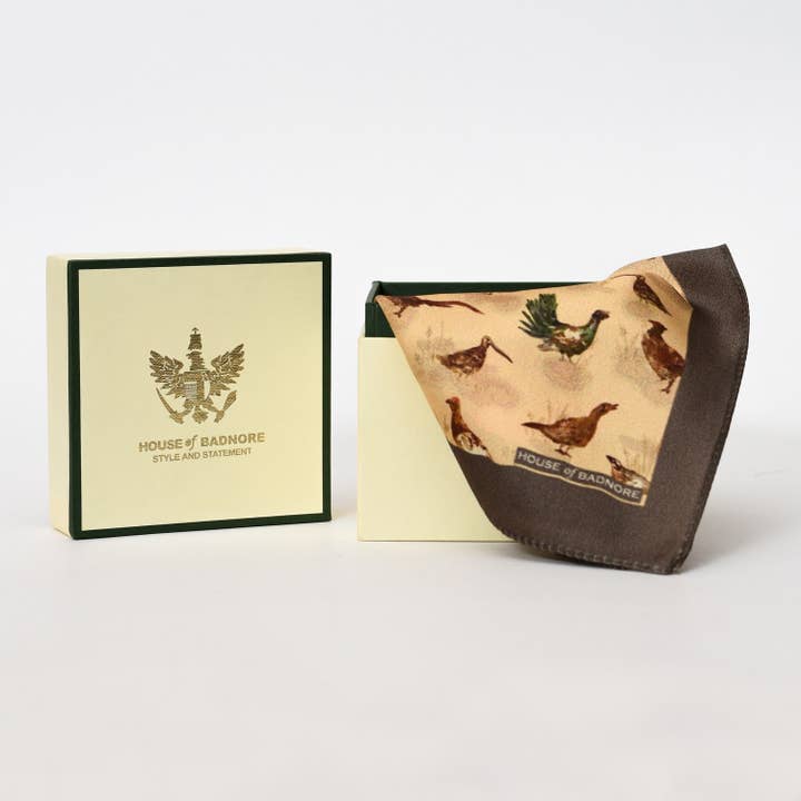 House of Badnore – wholesale Pocket square – Men’s – Pheasants Pocket Square