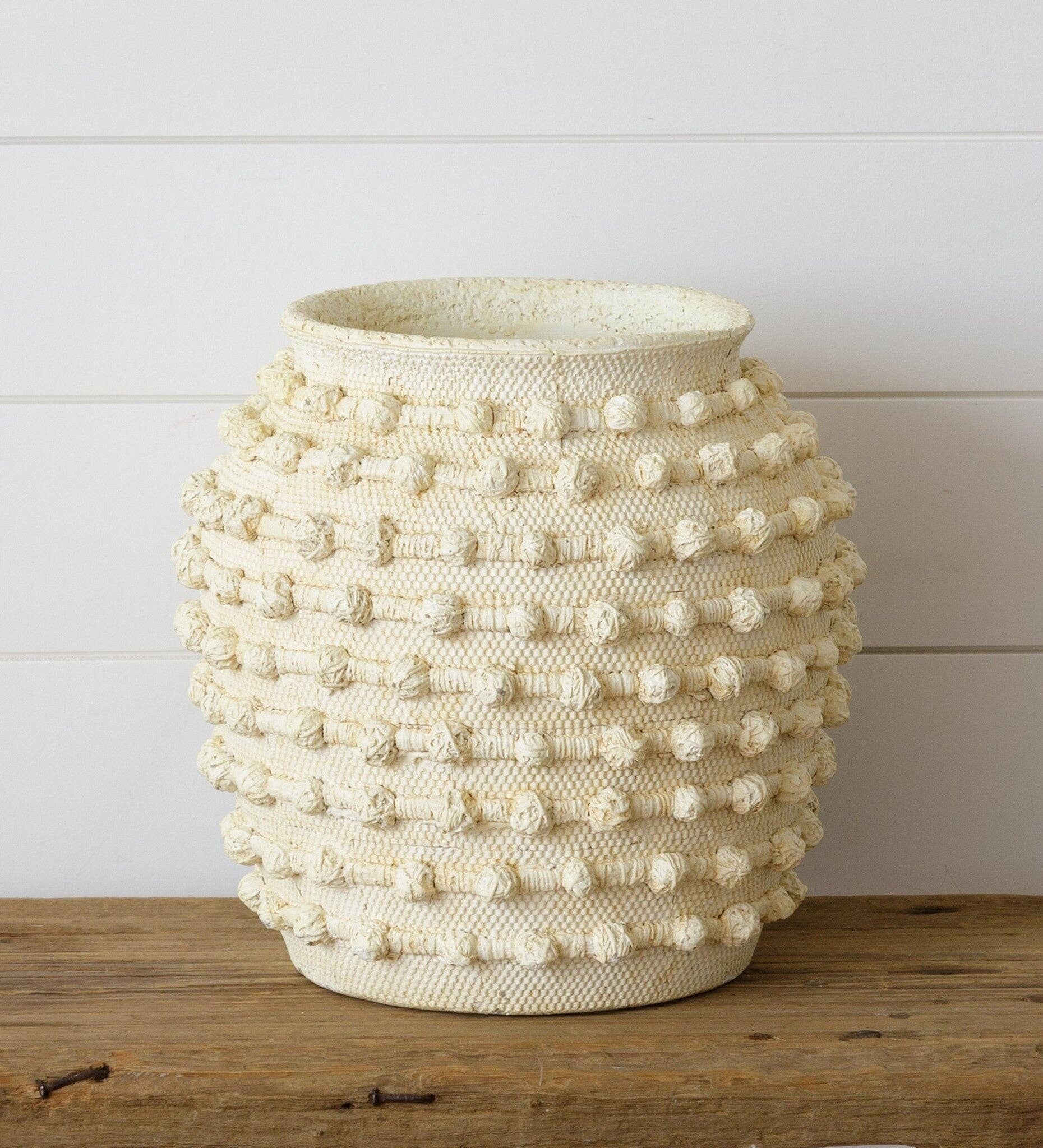 Audrey's Home & Gift - Wholesale Vase - Ivory Textured Knot Cement Vase, Lg (PC)1