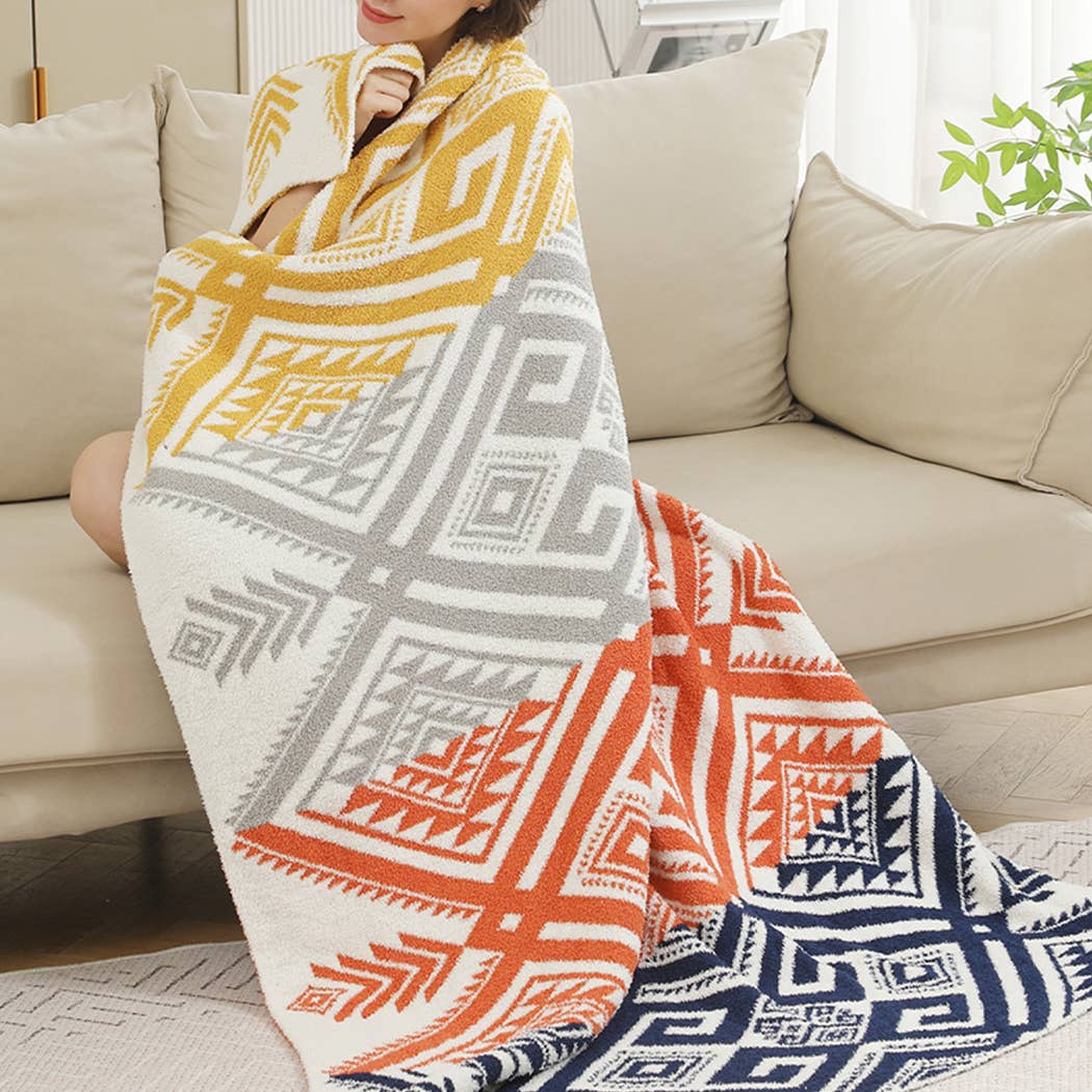 Fashion City - Vendita all'ingrosso Plaid - Comoda coperta morbida con motivo tribale 15