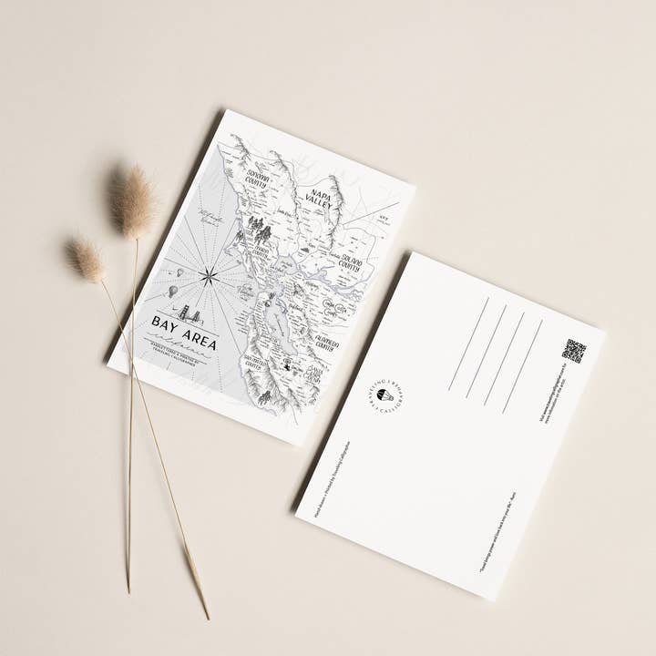 4x6 Bay Area California Postkarte für den Großhandel von Traveling Calligrapher