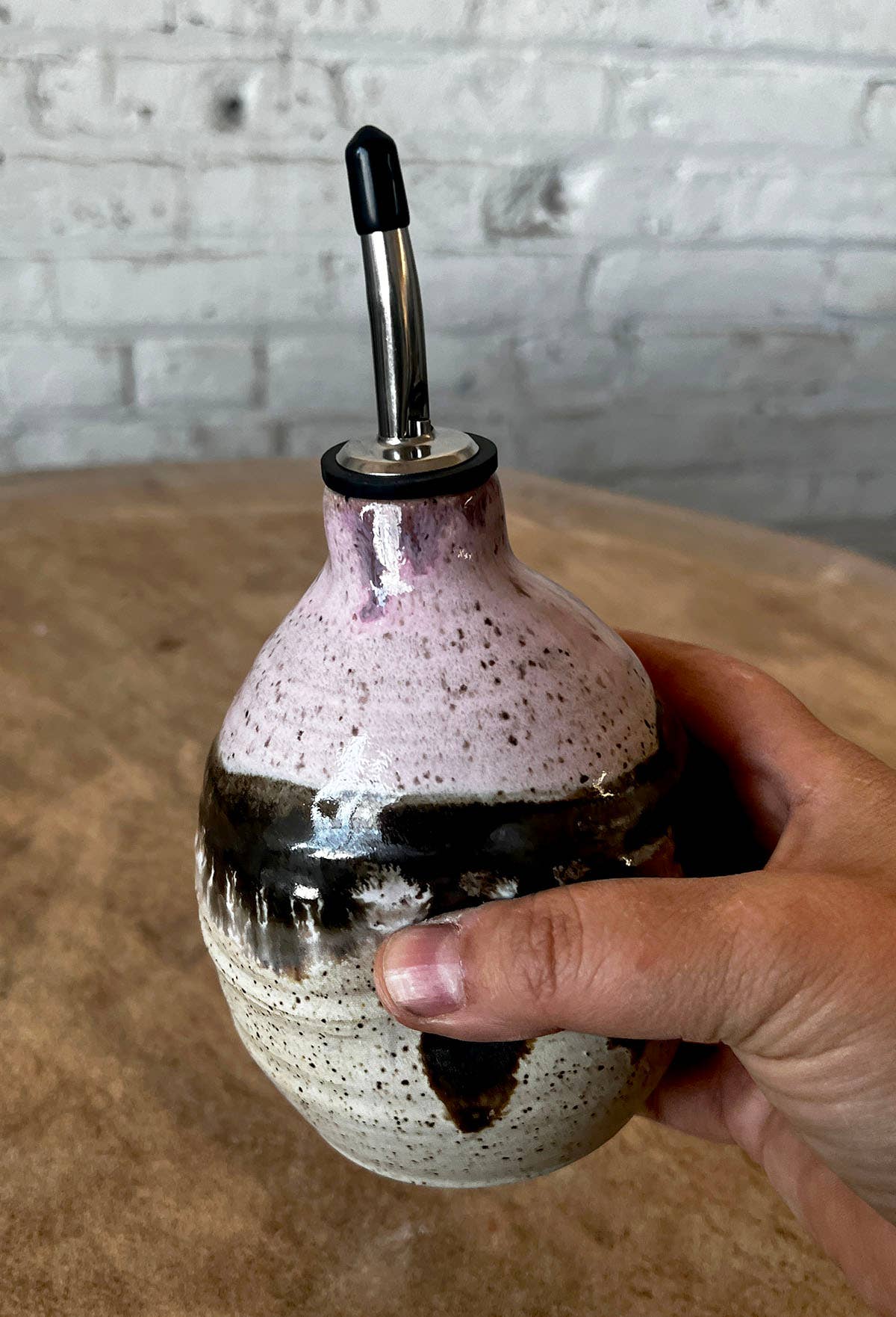 Gina DeSantis Ceramics - Wholesale Oil/Vinegar Dispenser - Borealis Vinegar Cruets7