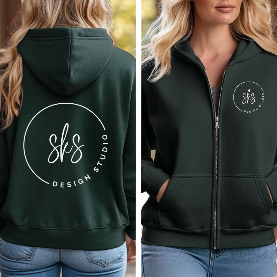 SKS Design Studio - Wholesale Hoodie - Women's - CUSTOM LOGO | Unisex Zip Up Hoodie [GILDAN]3