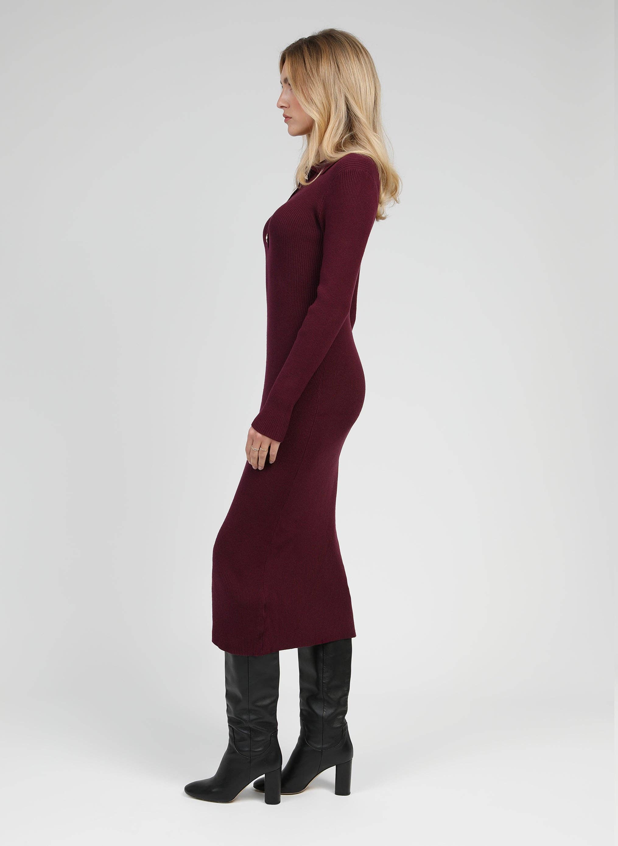 An'ge - Wholesale Dress - Women's - LONG DRESS NABOLO wine2