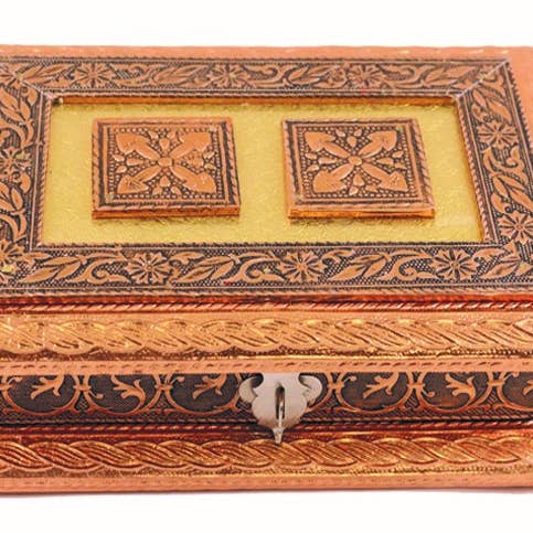 Caja de regalo OxyCopper Meenakari (7 x 5 pulgadas) para venta al por mayor de Designs by Deekay Inc.