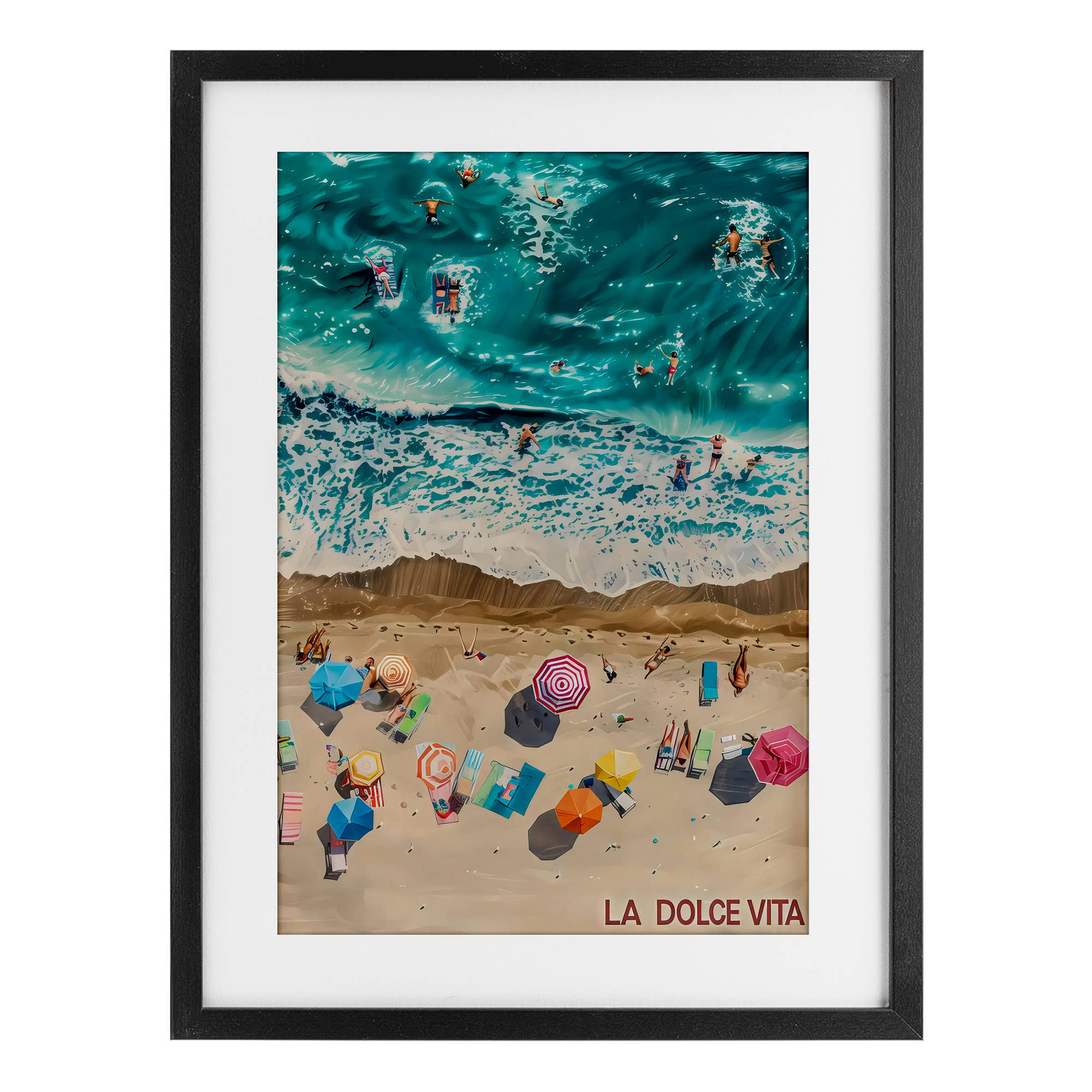 Stupell Industries - Wholesale Wall Sign - Family Beach Dolce Vita - Print Under Glass Wall Art0
