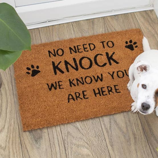 Something Different Wholesale - Wholesale Door Mat - Natural No Need To Knock Dog Doormat0