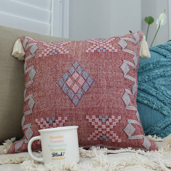 Kozify Decor Inc - Venta al por mayor Funda de cojín - Funda de cojín decorativa de estilo marroquí en rosa3