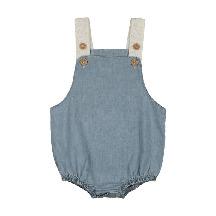 Combishort pour garçon en denim Daisy pour la vente par Mon Tresor Bebe