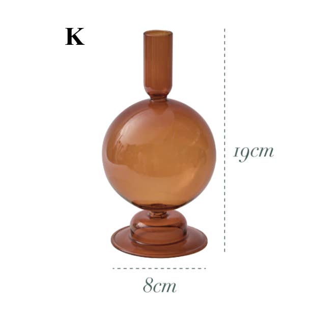 IVORE.GROUP (We cover All Import duty) - Wholesale Candle Holder - Brown Glass Candlestick Holder11