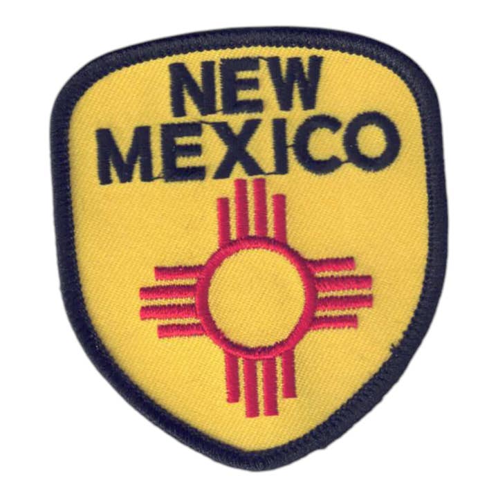 NEW MEXICO Zia Flag Shield Patch - 2553 for wholesale by Happy Wood Products