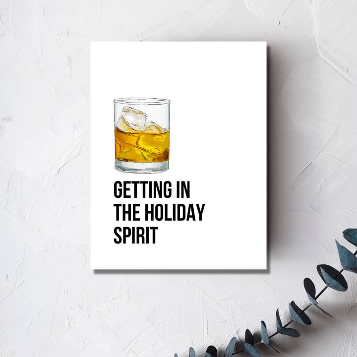 Getting In The Holiday Spirit Greeting Card for wholesale by Urban Belle Designs