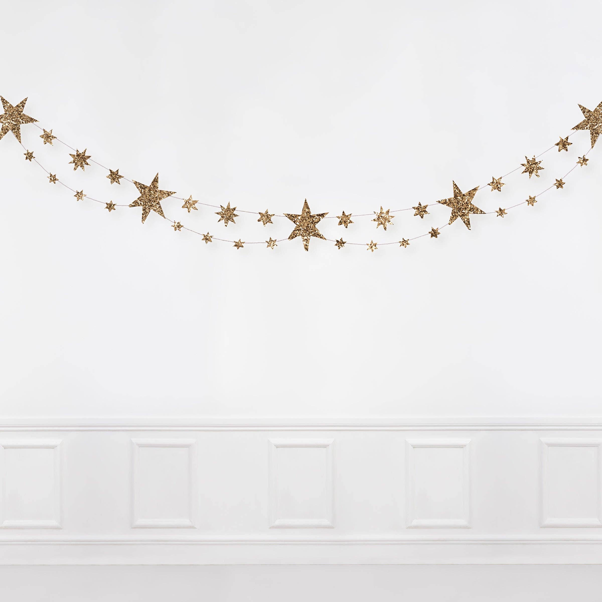 Meri Meri - Wholesale Bunting/Garland - Glitter Stars Garland5
