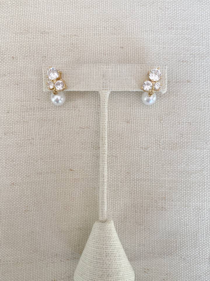 Diamond and Pearl earrings for wholesale by Summer Love Designs