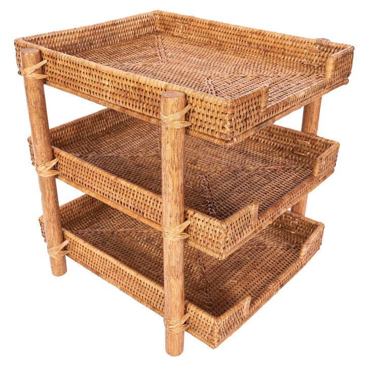 Artifacts Trading Company - Wholesale Desk Organizer - Artifacts Rattanâ„¢ 3-Tier-Tray Paper Sorter