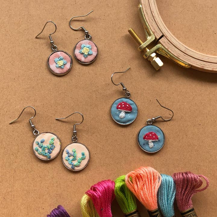 MCreativeJ - Wholesale Embroidery/Cross Stitch Supplies - Embroidered Earrings - Embroidery Kits for Beginners6