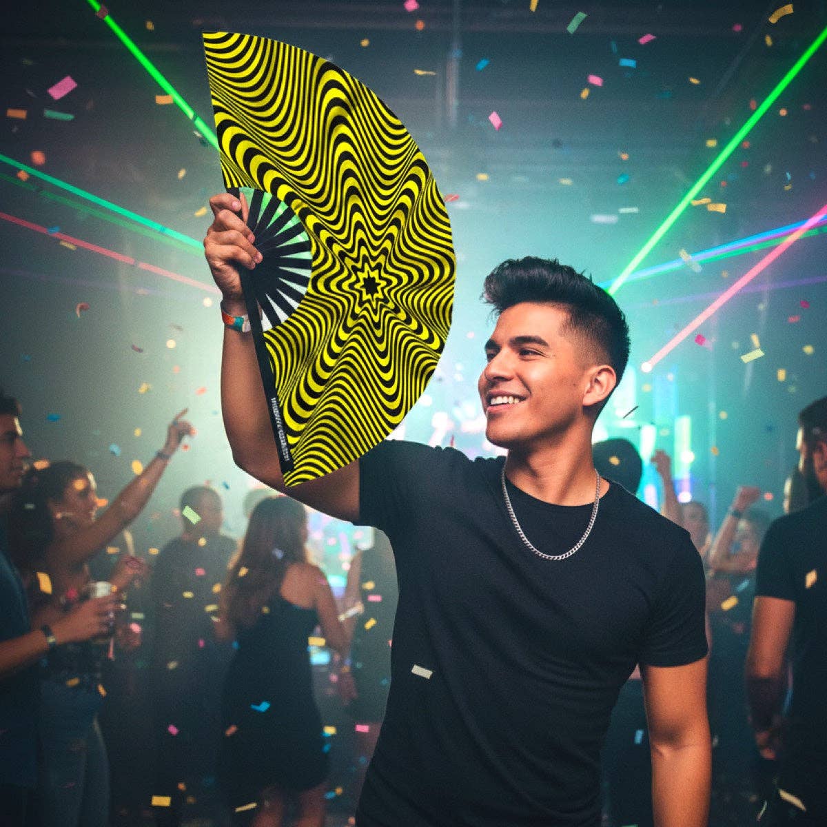 The Gay Fan Club - Wholesale Handheld Folding Fan - Stranger Danger Fan (UV)1