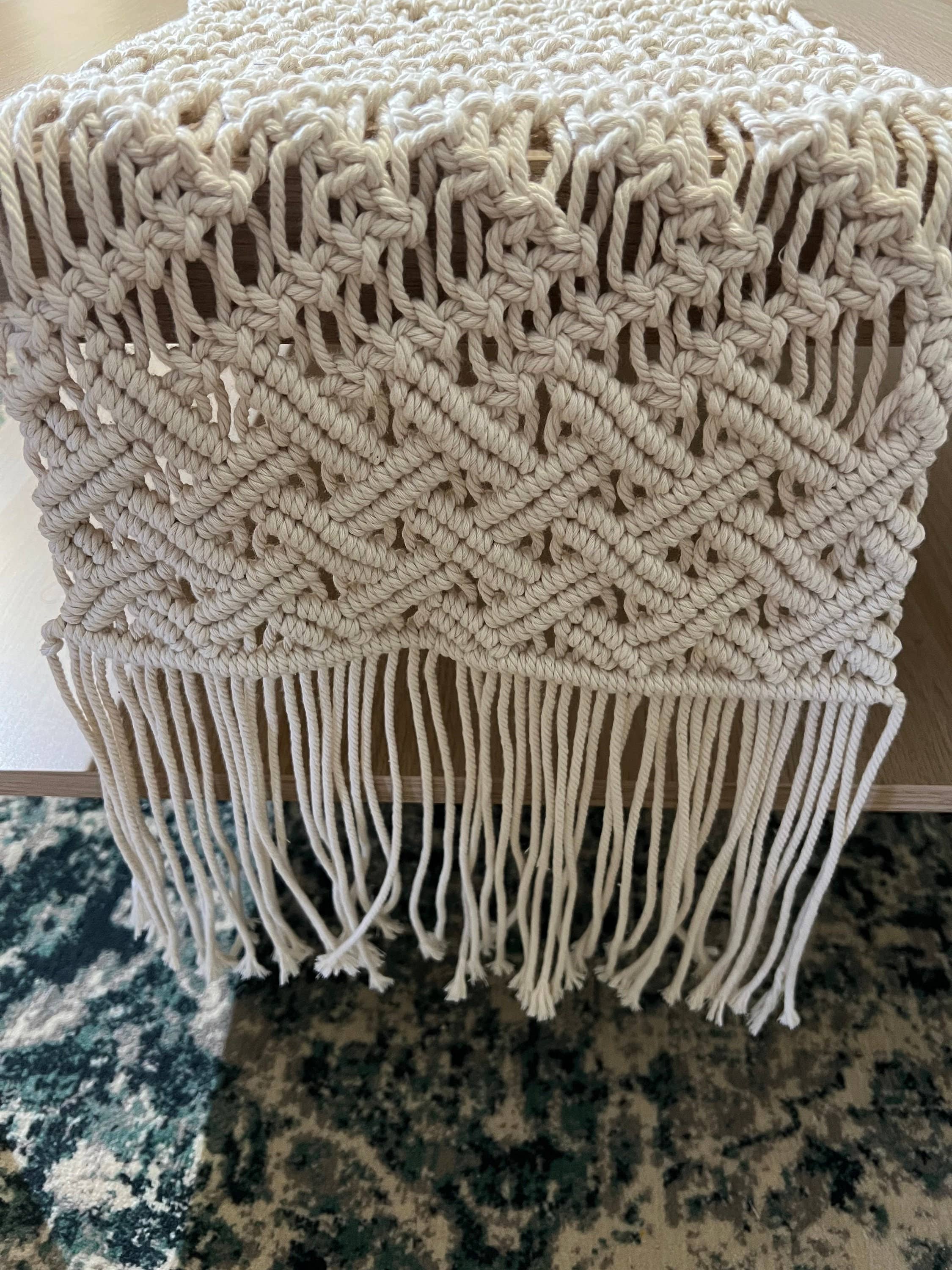 Knotting Studio - Vendita all'ingrosso Runner - Runner da tavolo in macramè fatto a mano | 5,7 piedi di lunghezza | Decorazione da tavolo | Tappetino da collocamento | Regalo2